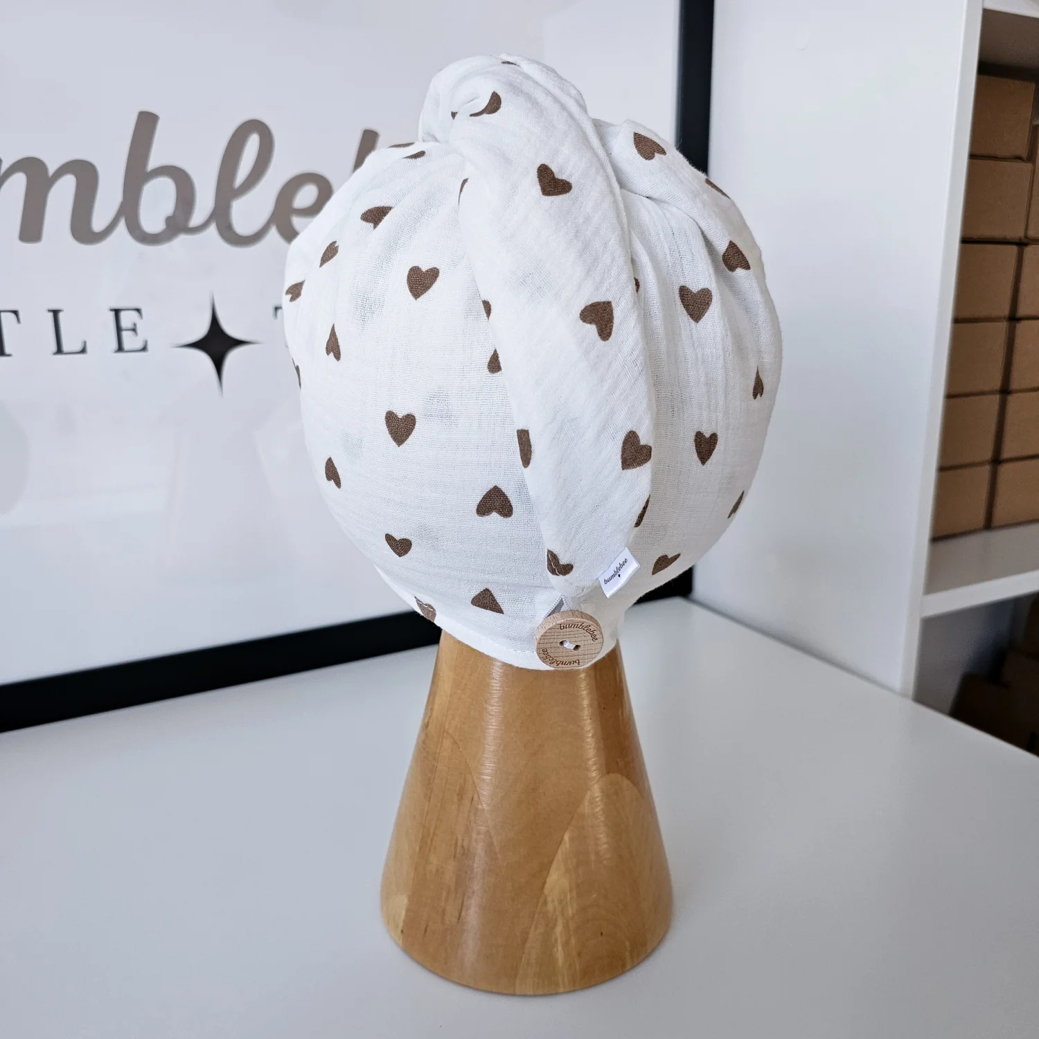 Turban do włosów Chocolate Hearts