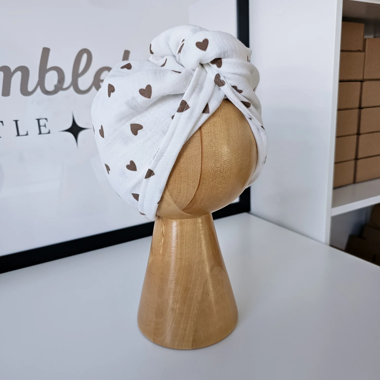 Turban do włosów Chocolate Hearts