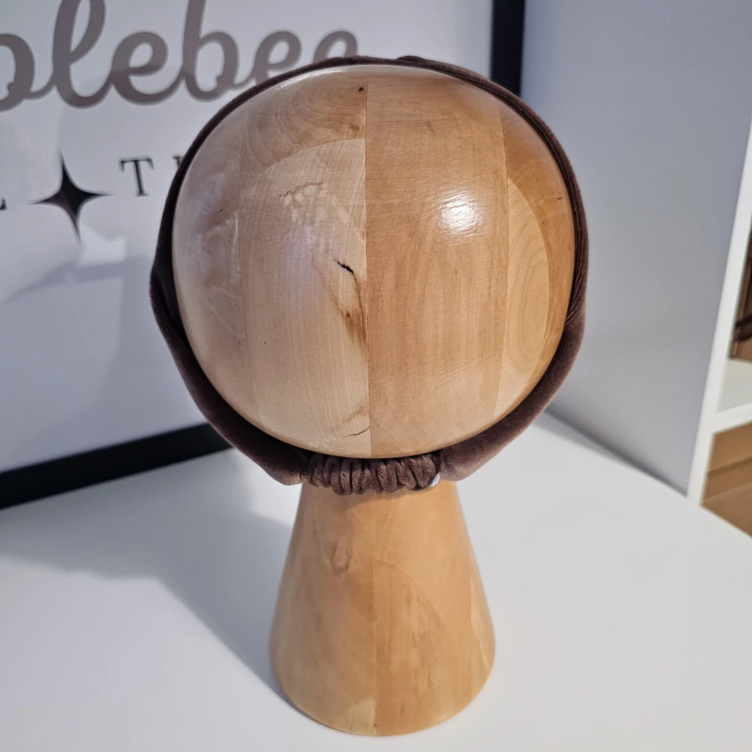 Welurowa opaska Honey Brown