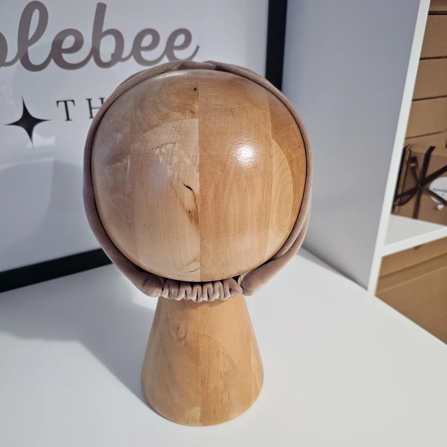 Welurowa opaska Latte Macchiato