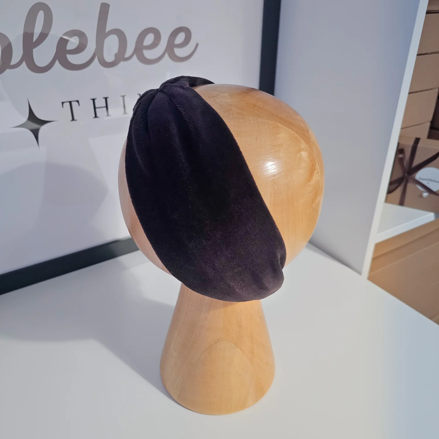 Welurowa opaska Dark Chocolate