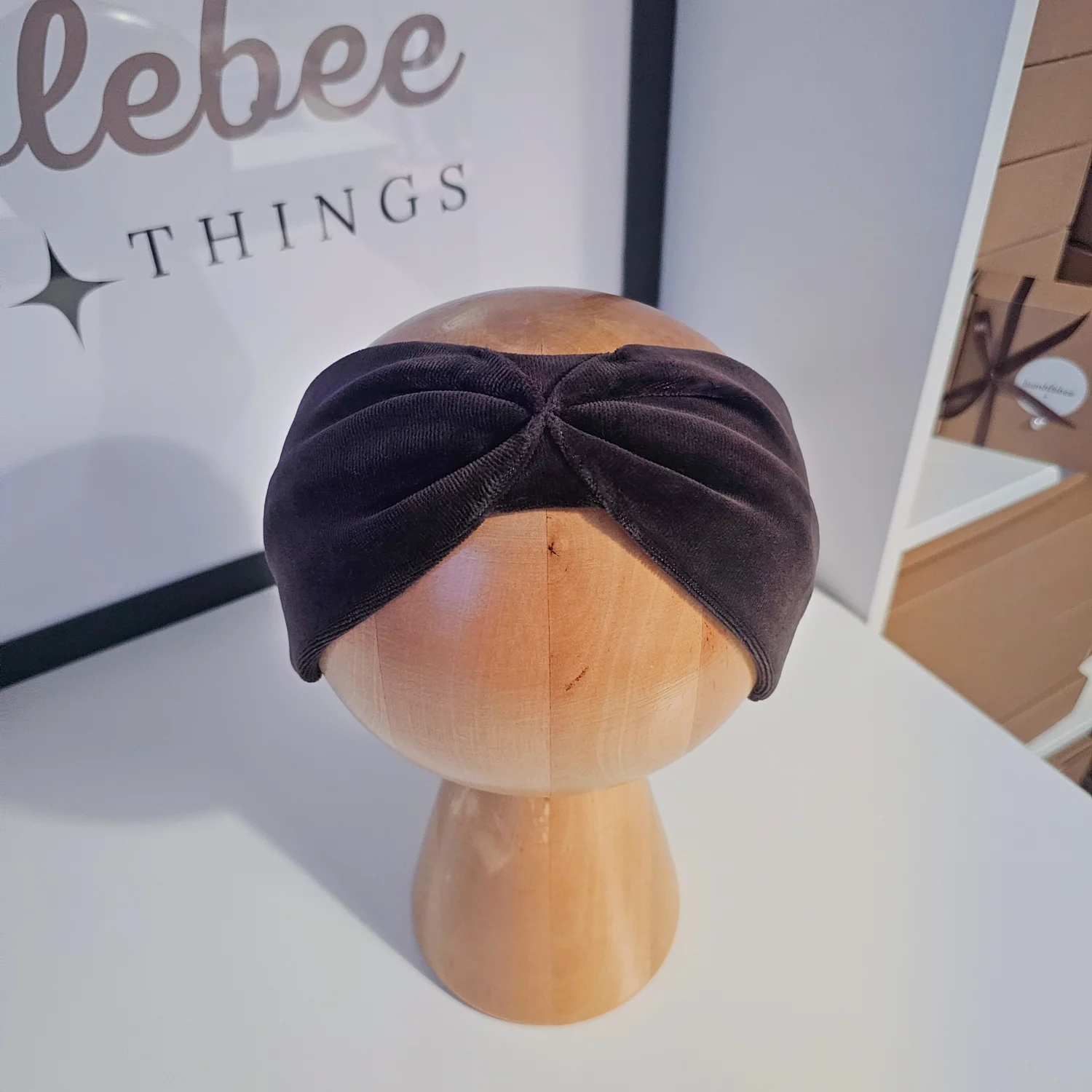 Welurowa opaska Dark Chocolate