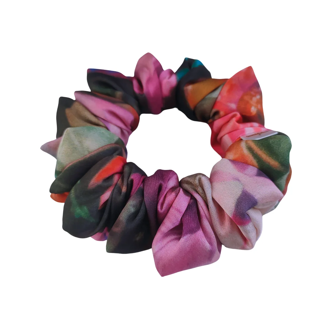 Scrunchie Magnolia Black Tulip Big