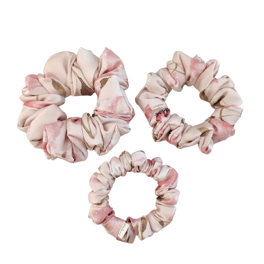 Scrunchie Pink Poppies Standard